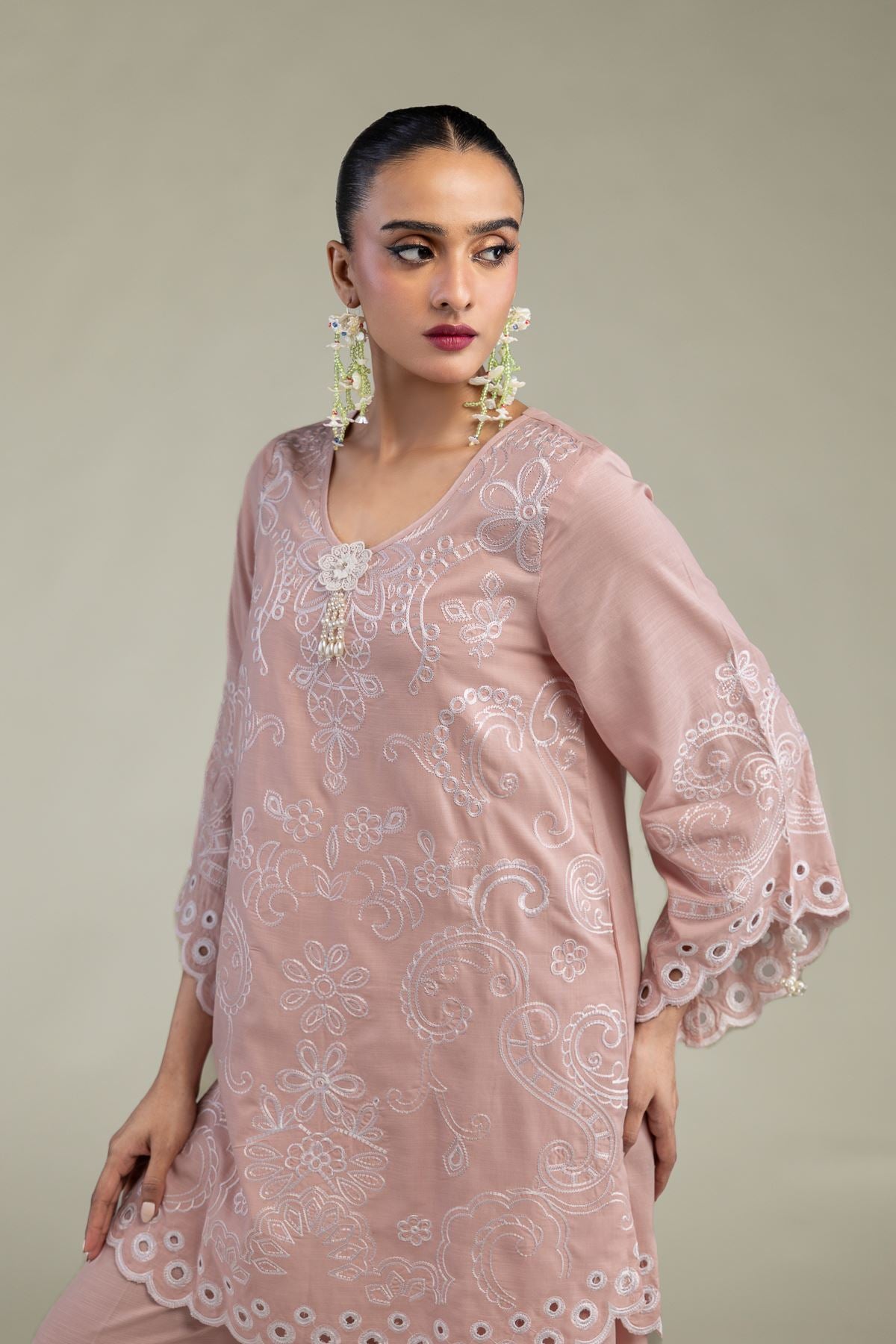 Floral Silk Kurta