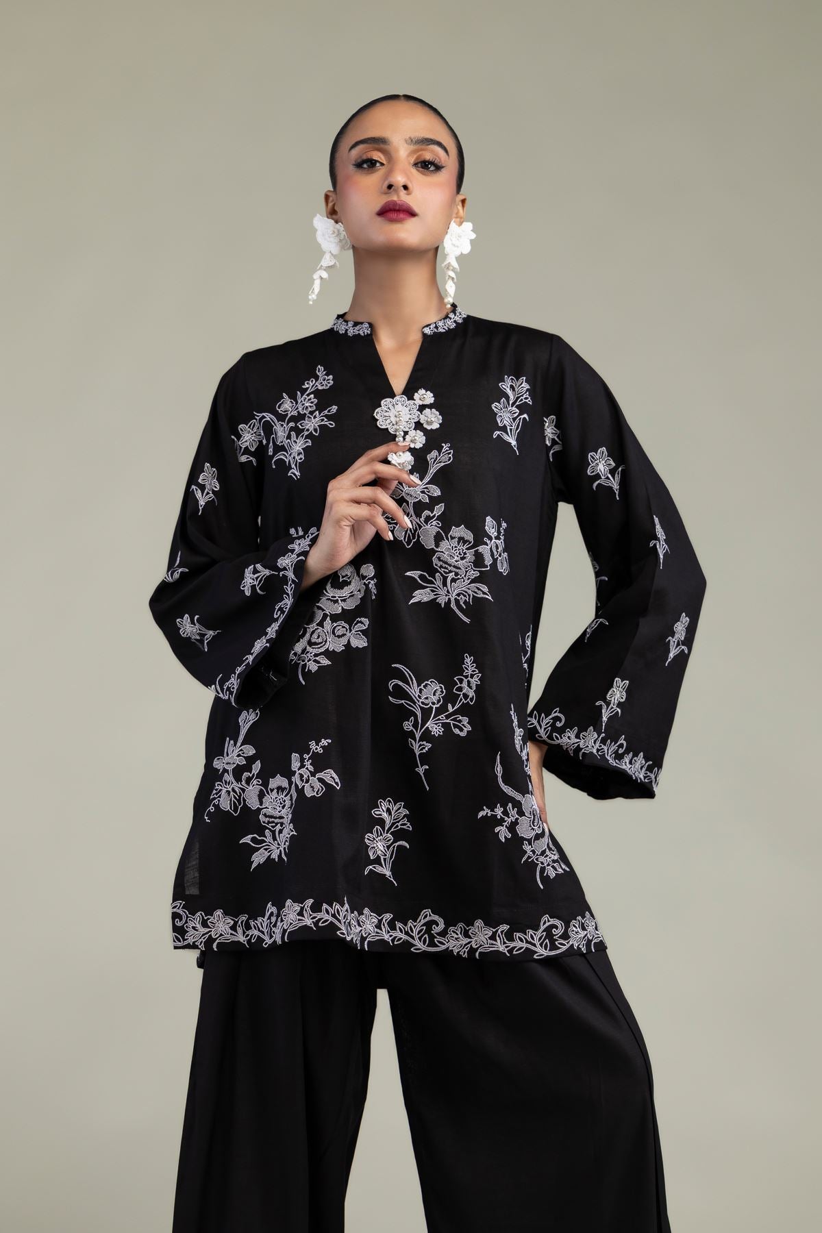 Black Silk Kurta