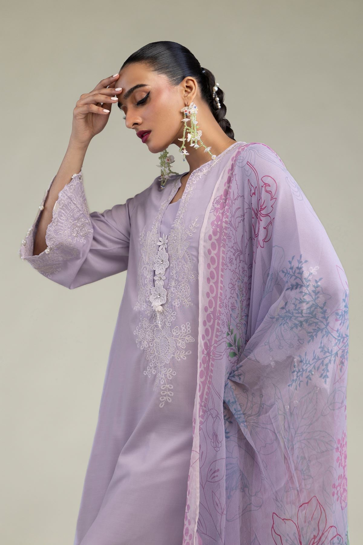 Chiffon Floral Dupatta