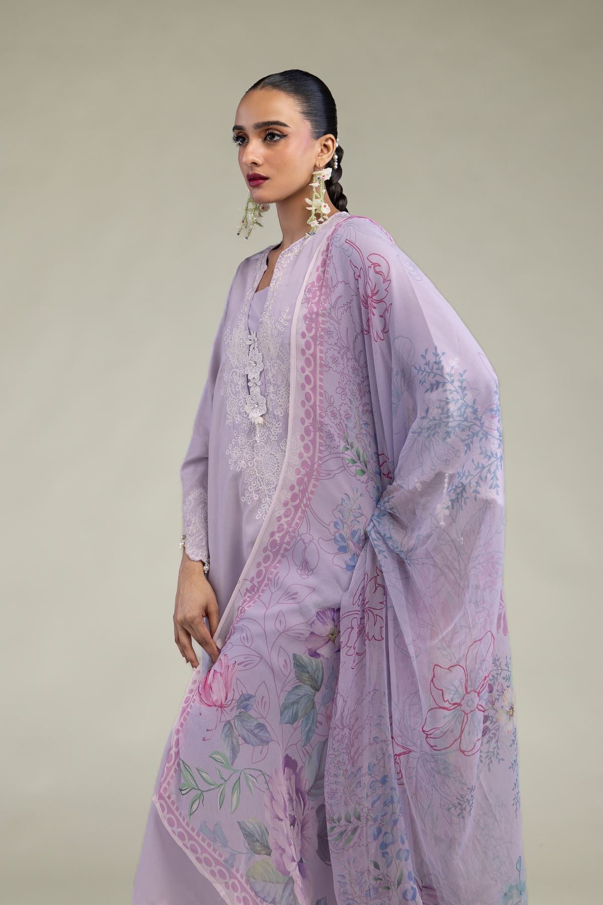 Chiffon Floral Dupatta