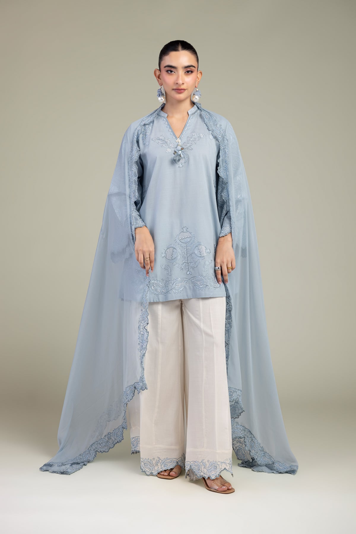 Blue Silk Kurta