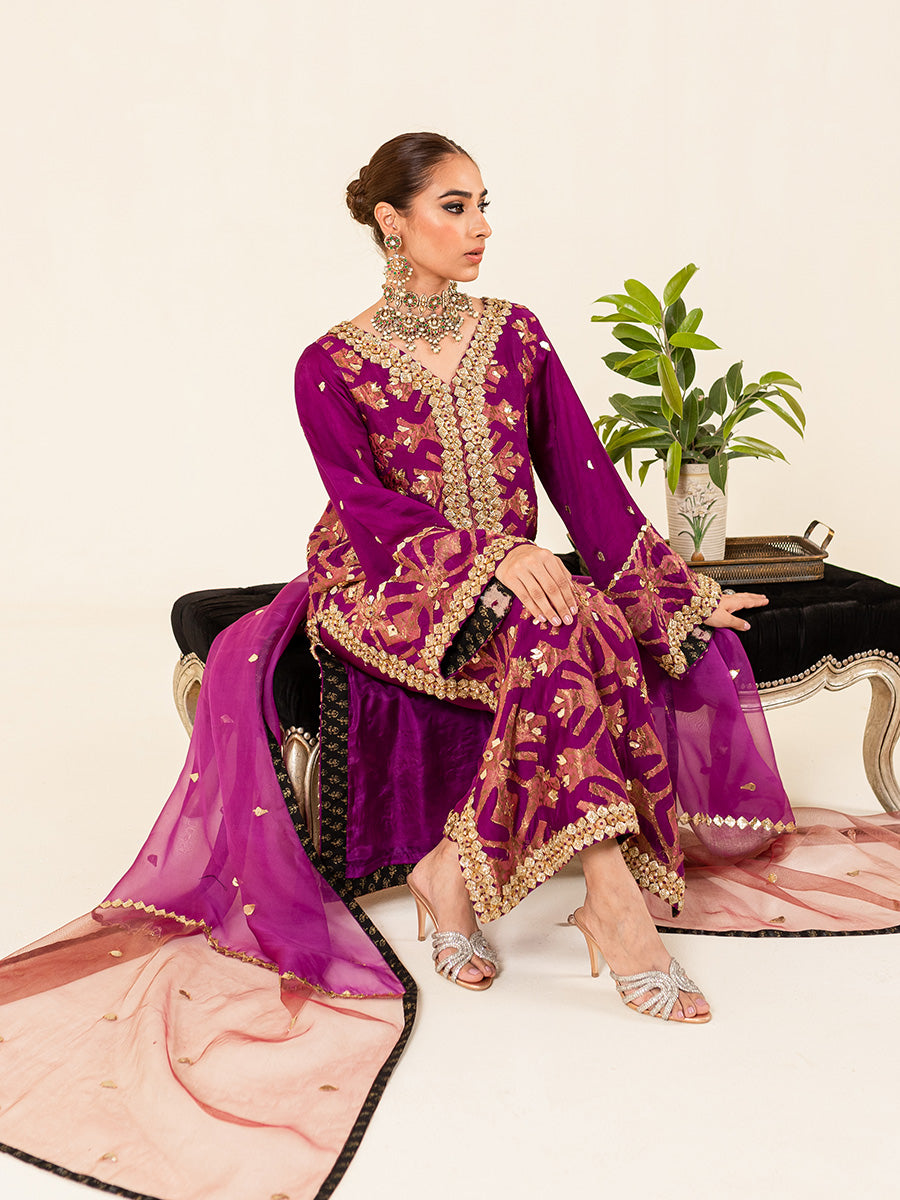 Nauratan | The Jamewar Series - Purple and Raspberry