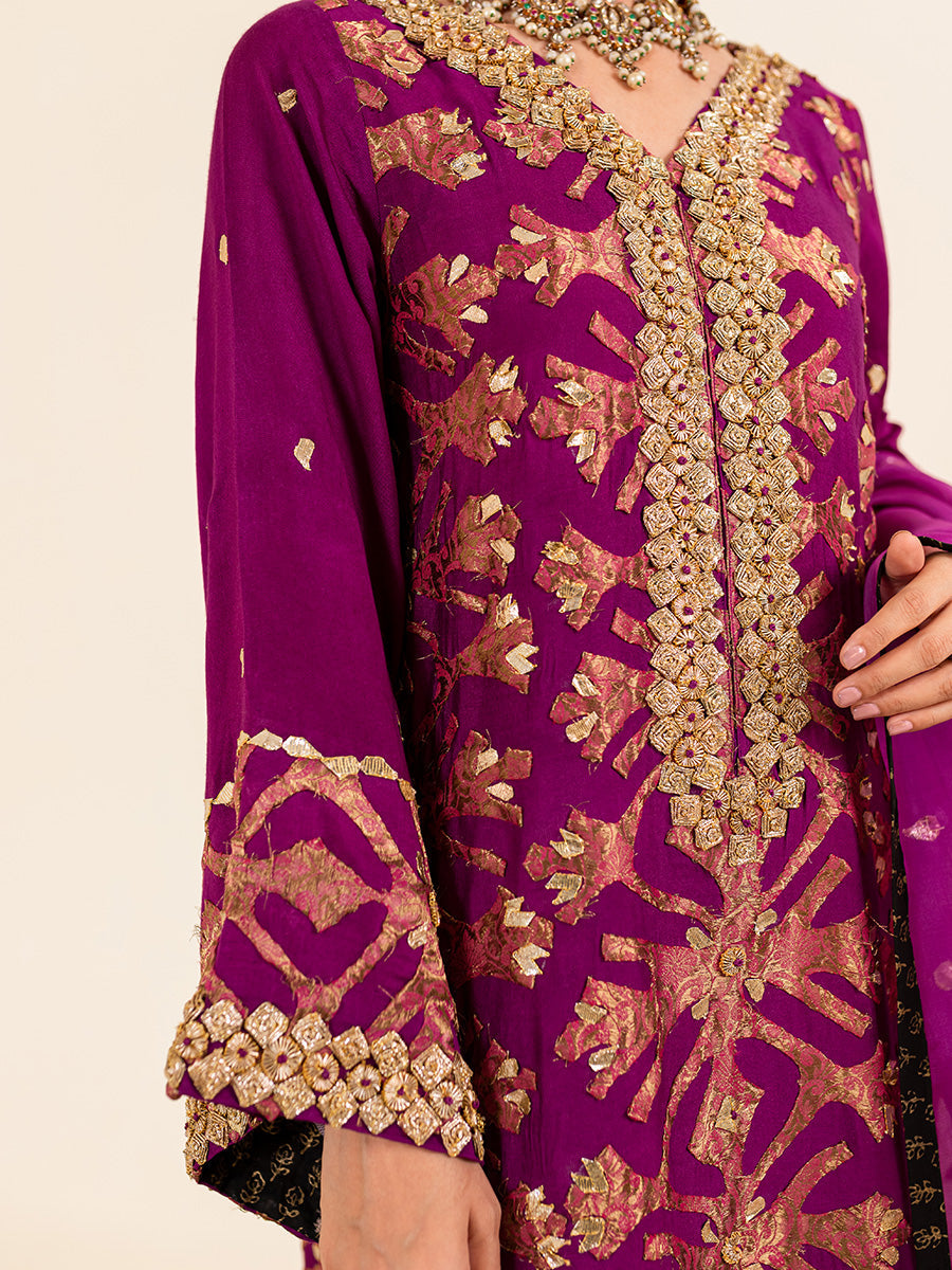 Nauratan | The Jamewar Series - Purple and Raspberry