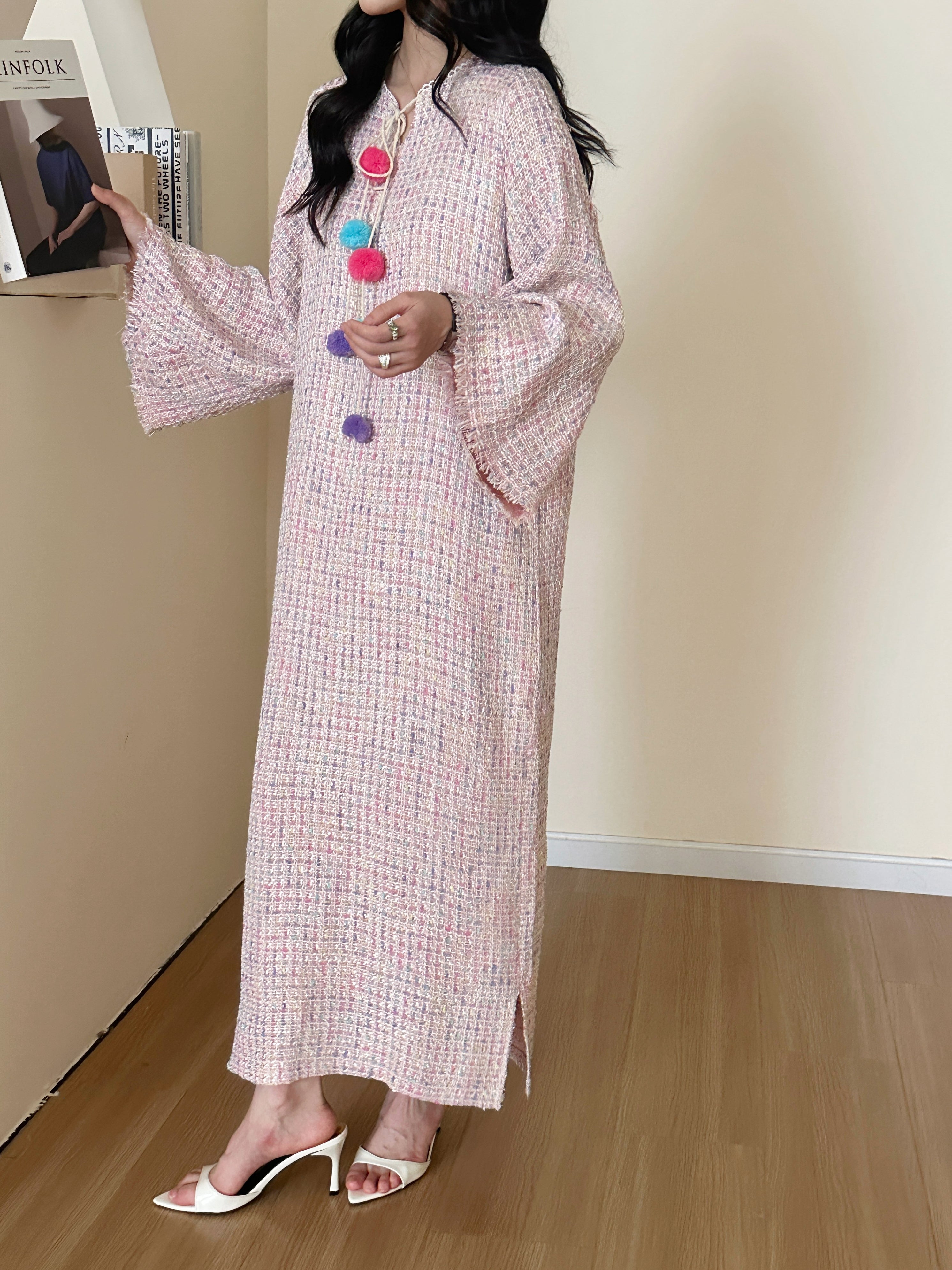 Rina Tweed Dress Pink