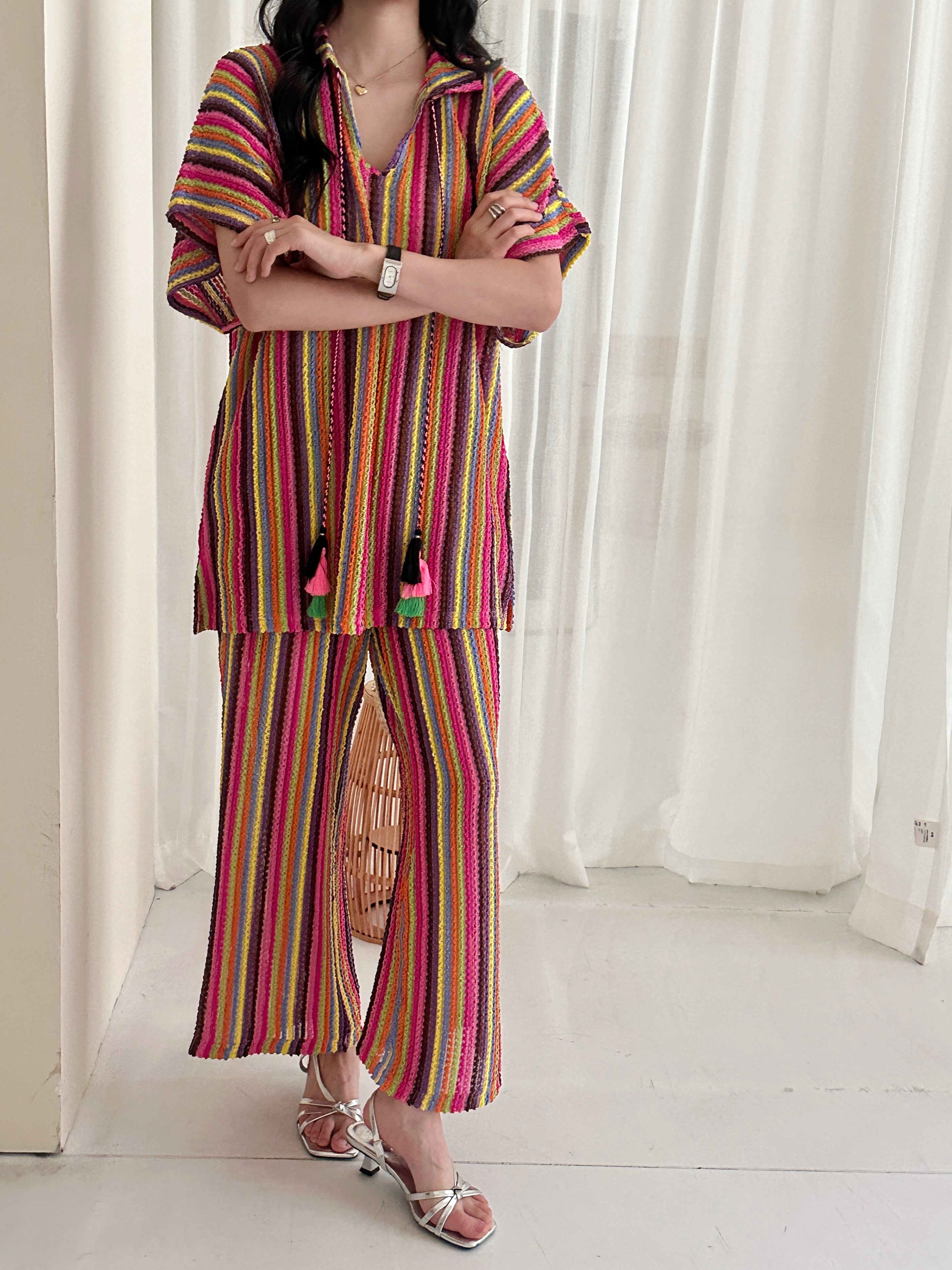 Miami Crochet Suit with Tassel Details