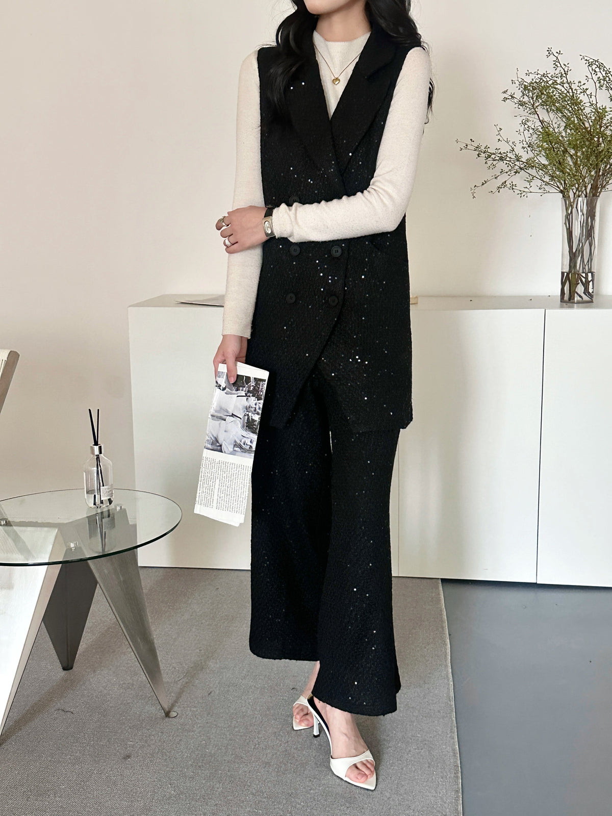 FIFI SLEEVELESS TWEED SUIT