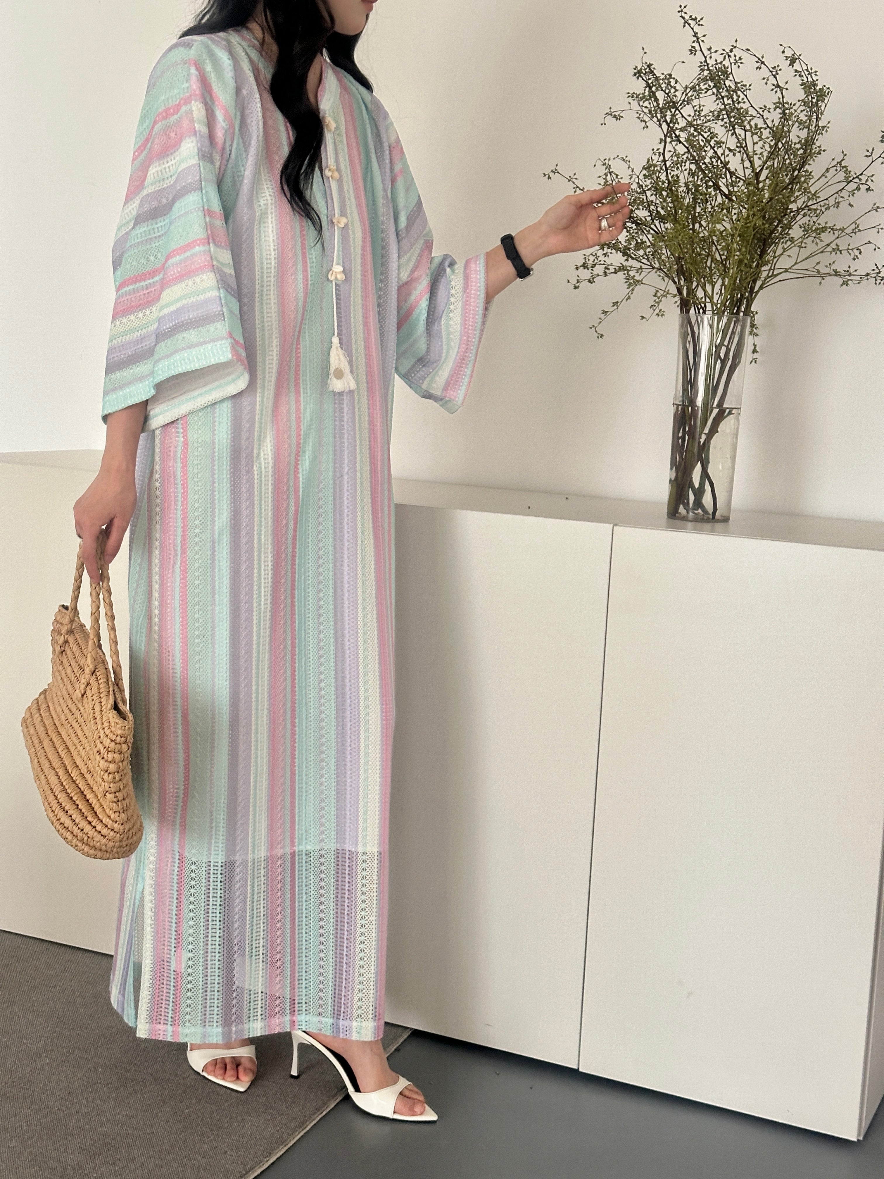 Myra Crochet Dress with Pearl Details