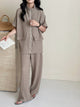 Roohi Mocca Mousse Textured Suit with Full Zipper