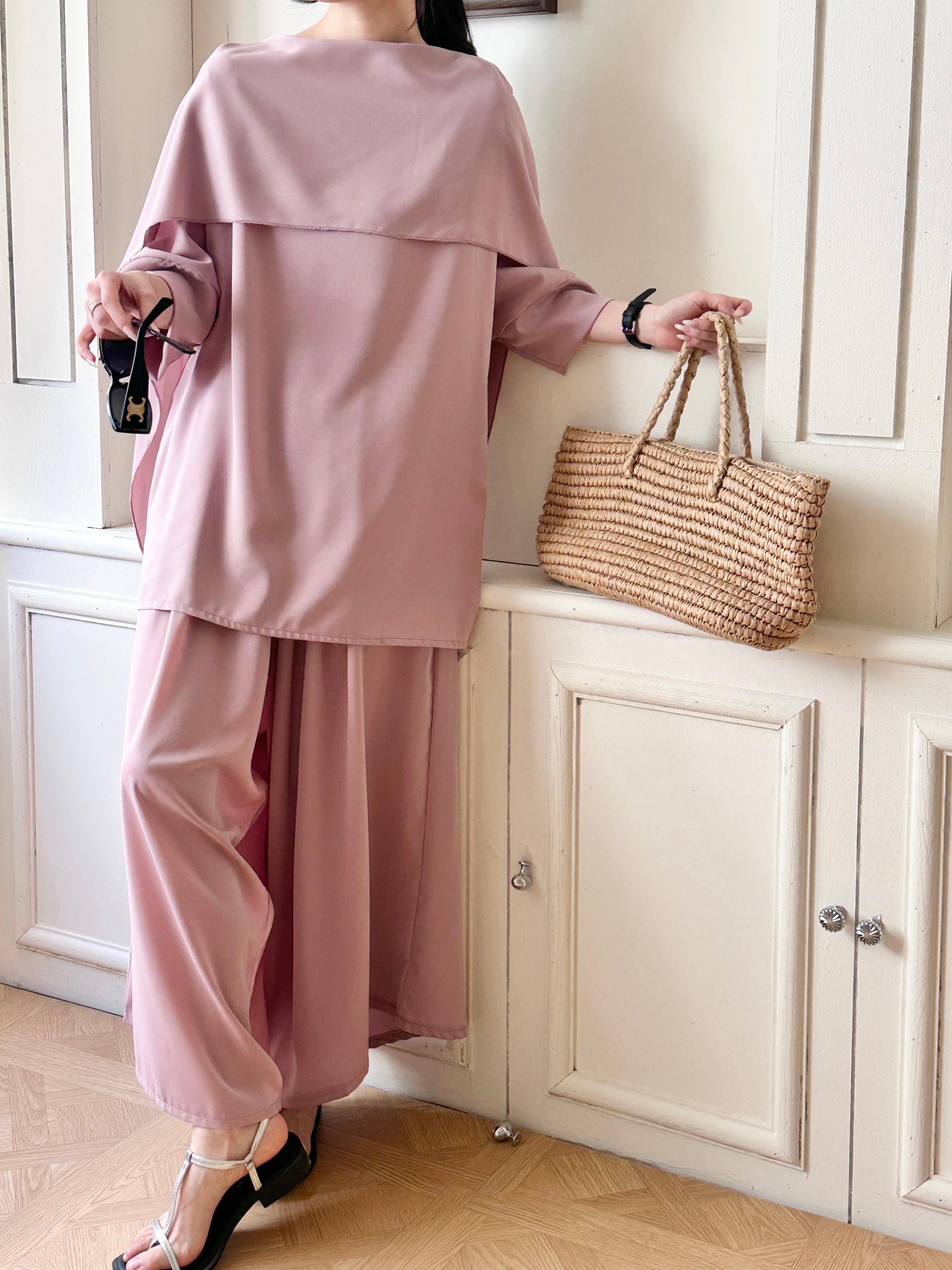 Zayna Draped Suit Blossom Pink