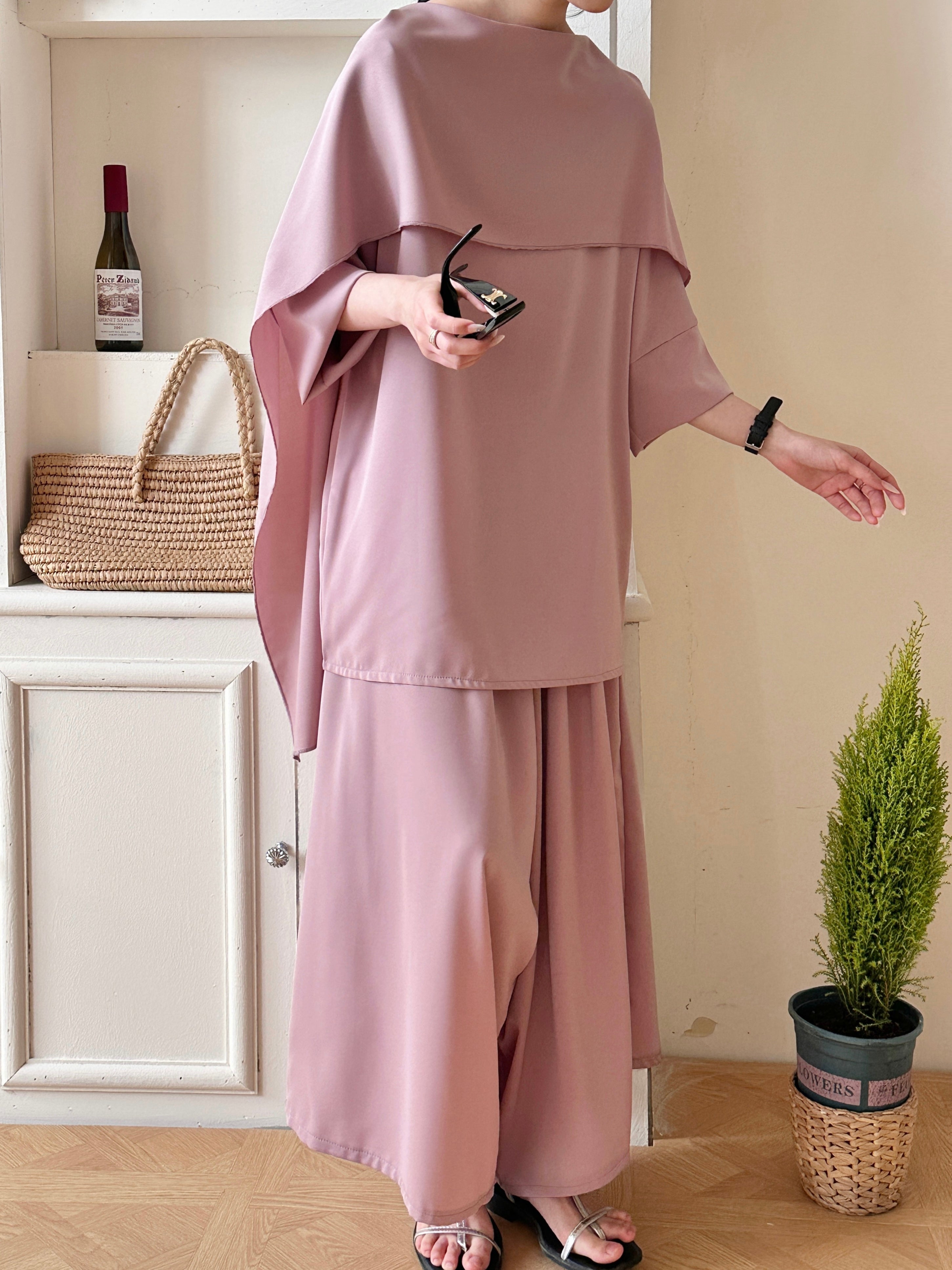 Zayna Draped Suit Blossom Pink