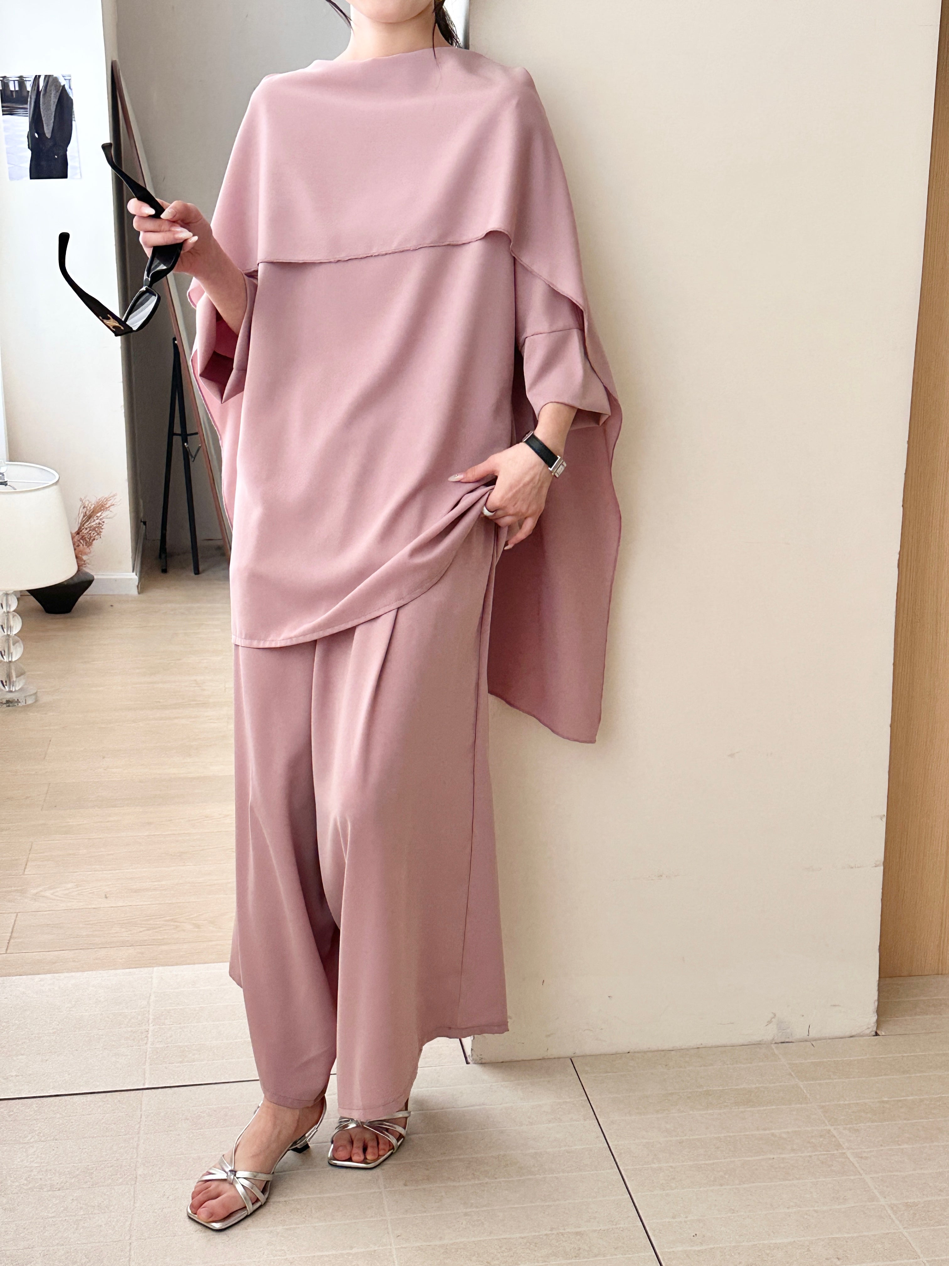 Zayna Draped Suit Blossom Pink