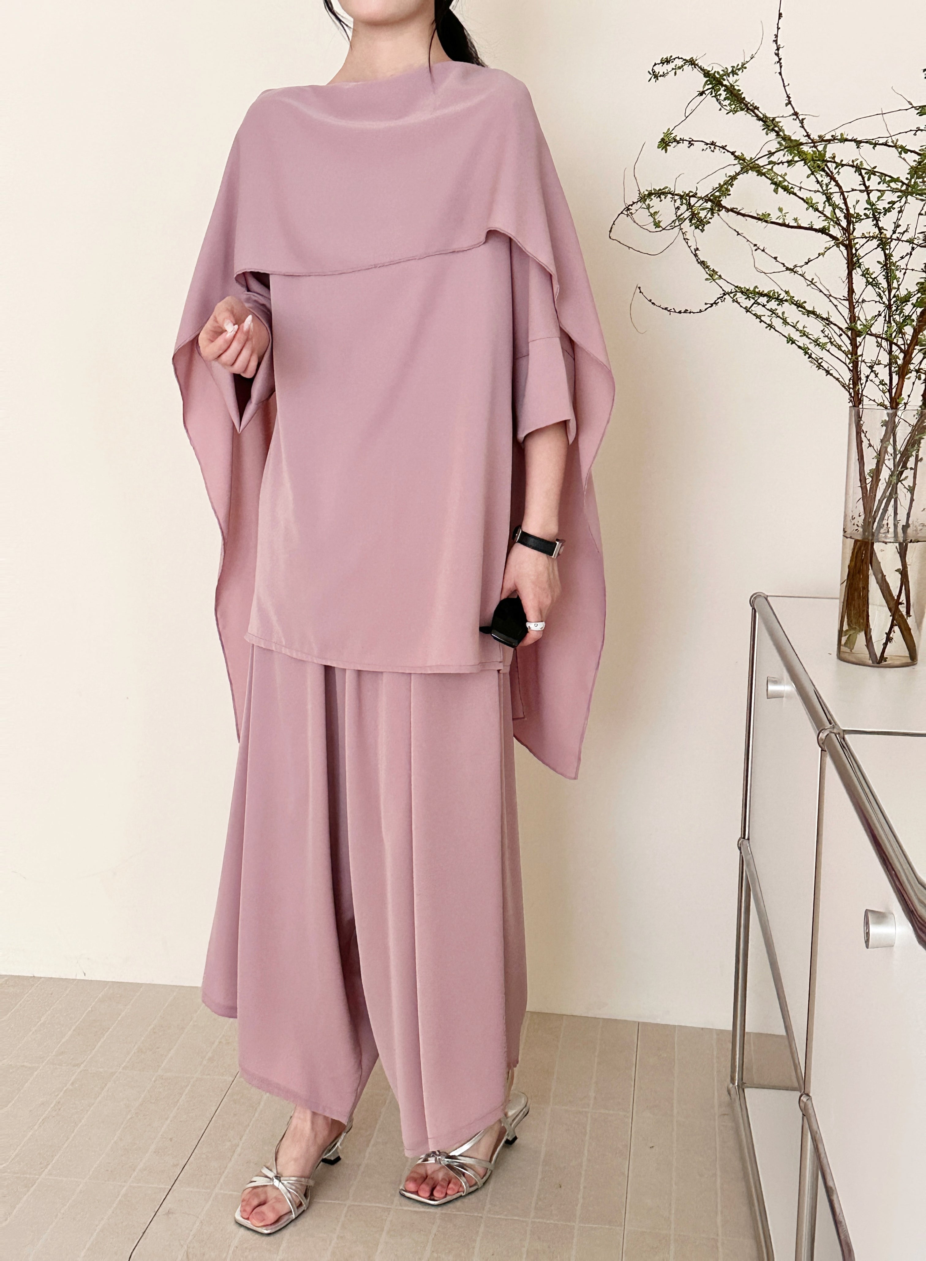 Zayna Draped Suit Blossom Pink