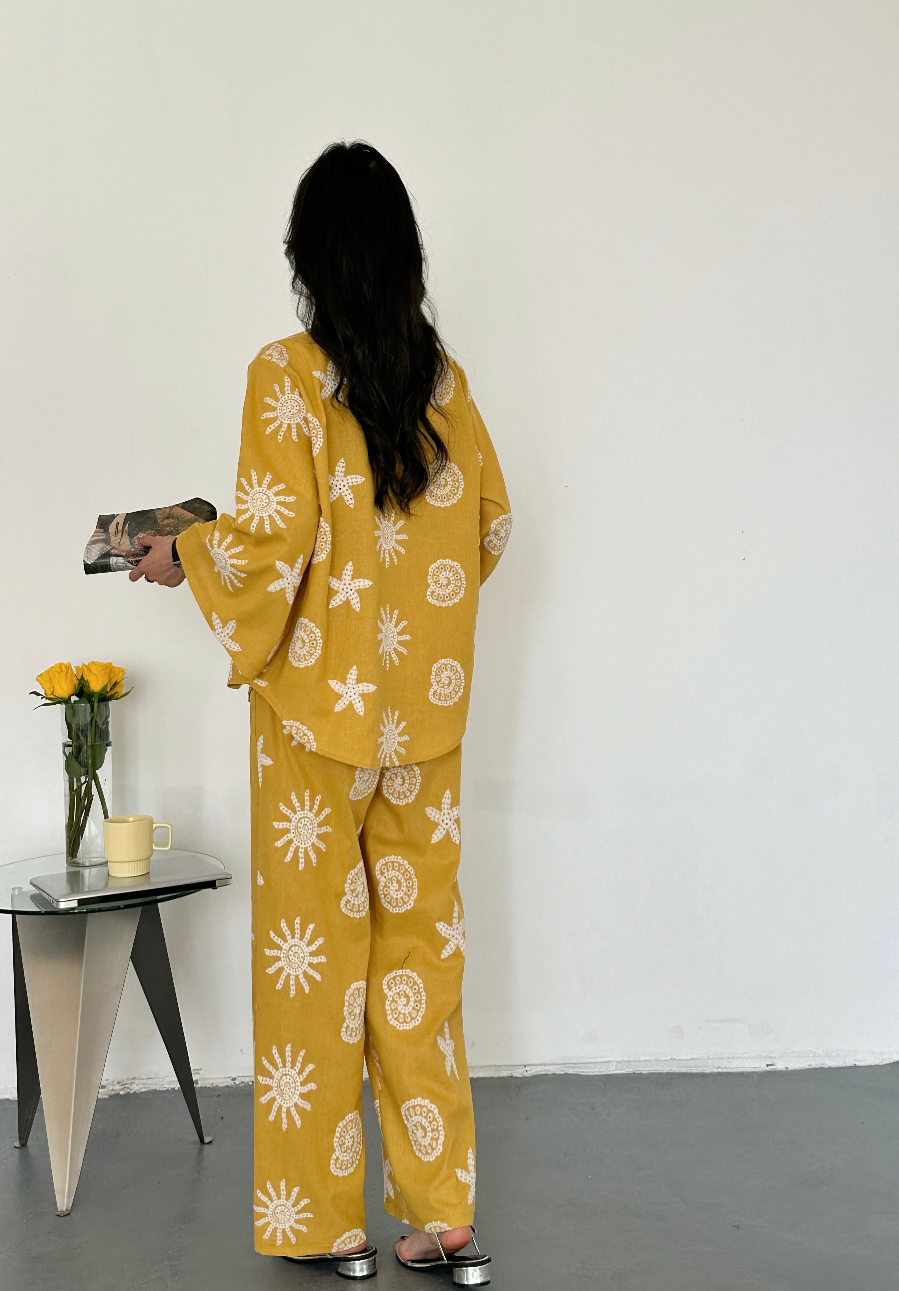 Canggu Embroidered Sun Suit Yellow