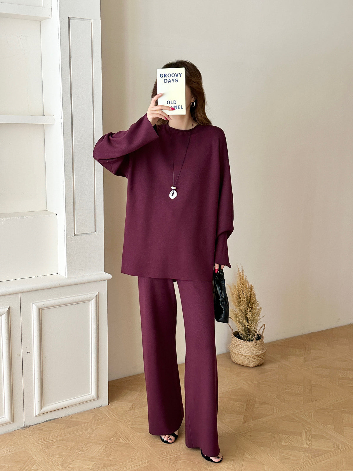 Milli Burgundy Butter Knit Suit