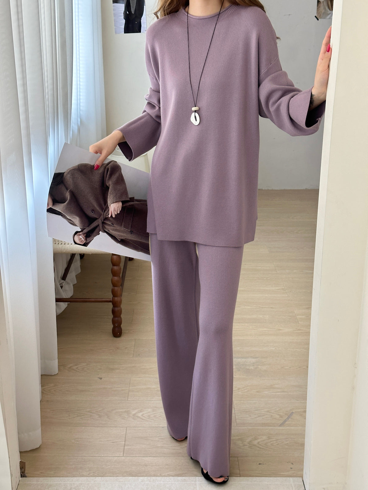 Milli Mauve Butter Knit Suit