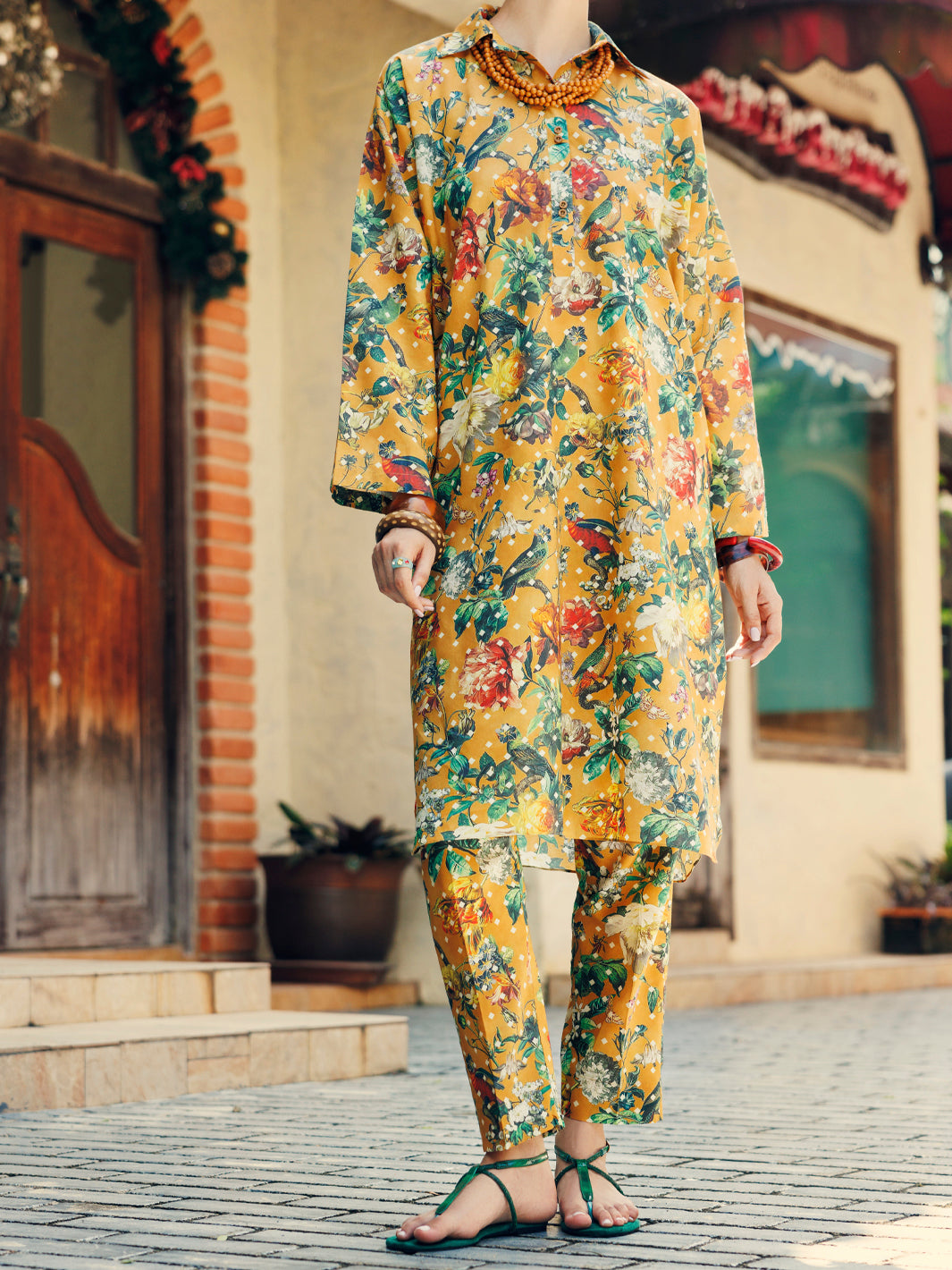 Mustard Lawn 2 Piece Stitched - ALP-2PS-SLKS-2076