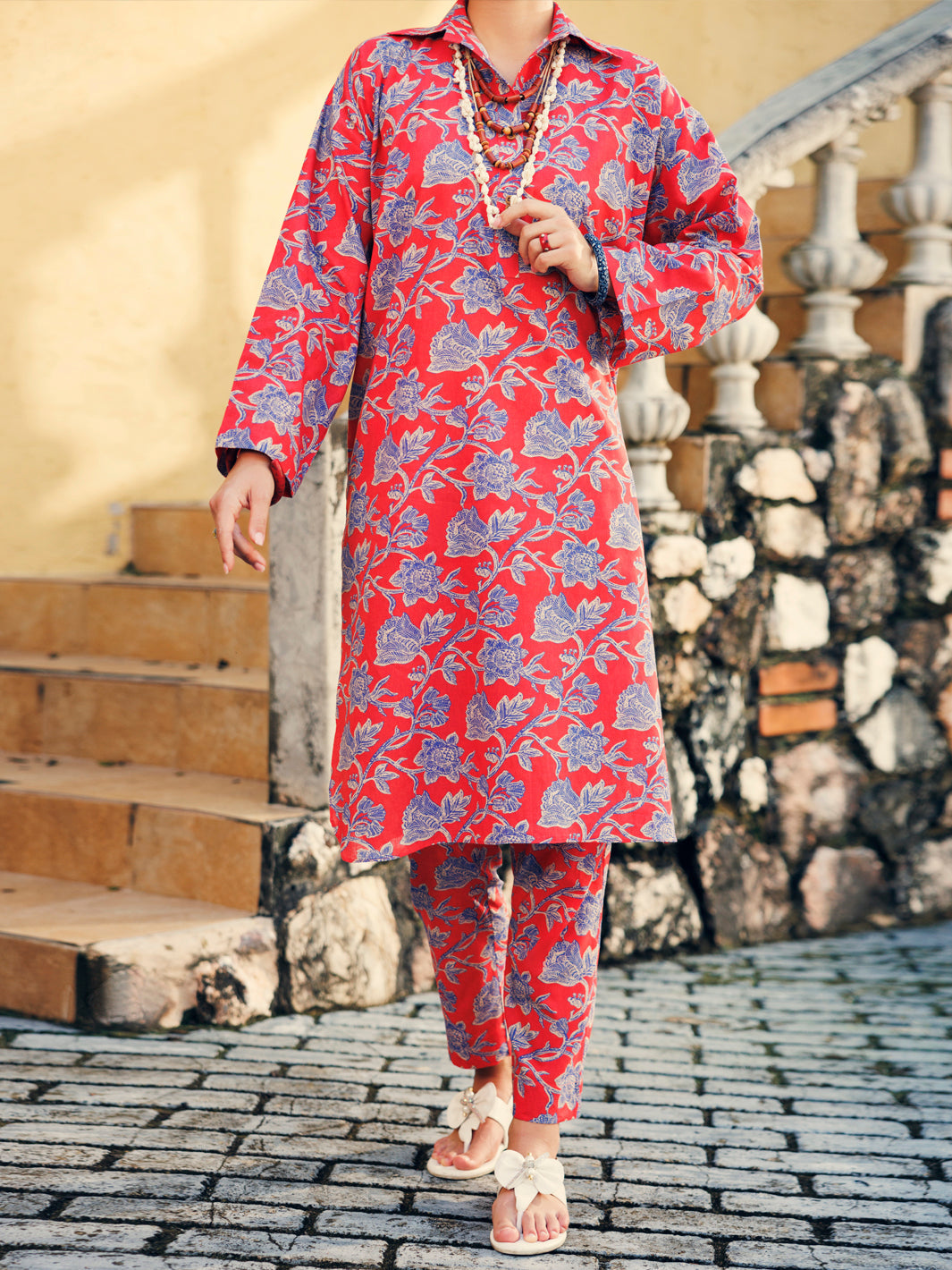 Red Lawn 2 Piece Stitched - ALP-2PS-SLKS-2066
