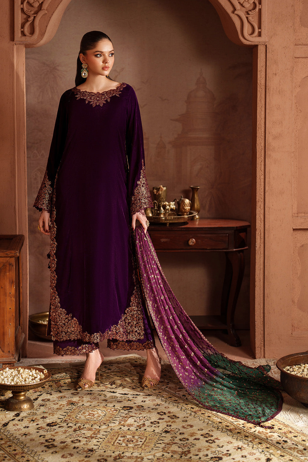 IV-57 Embroidered Velvet