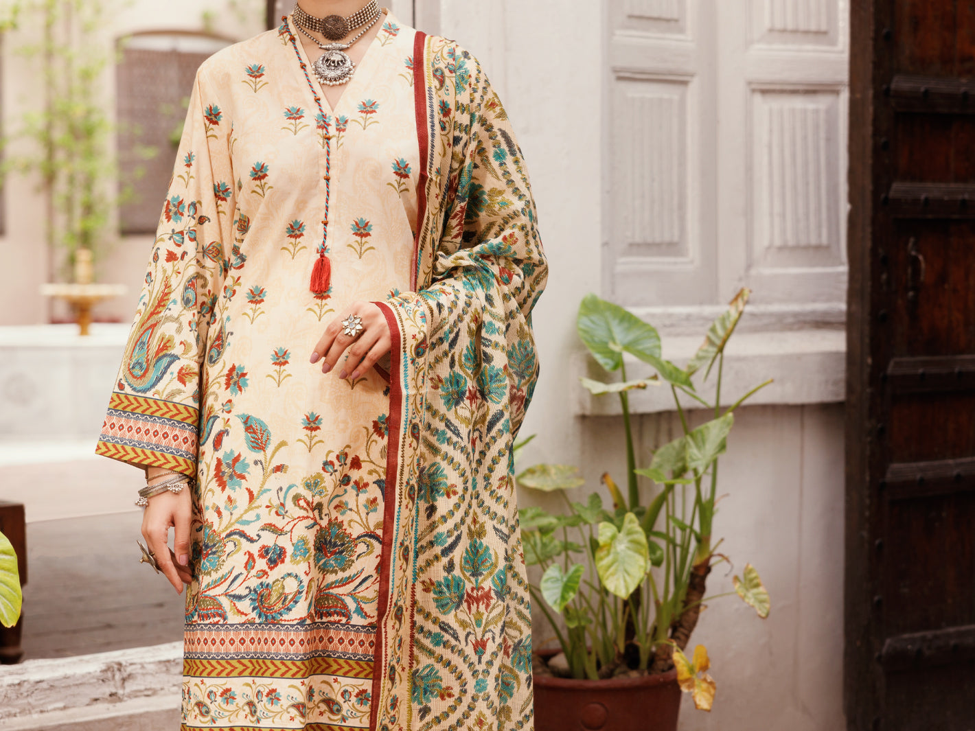 Beige Lawn 3Pc Stitched - ALP-3PS-2135