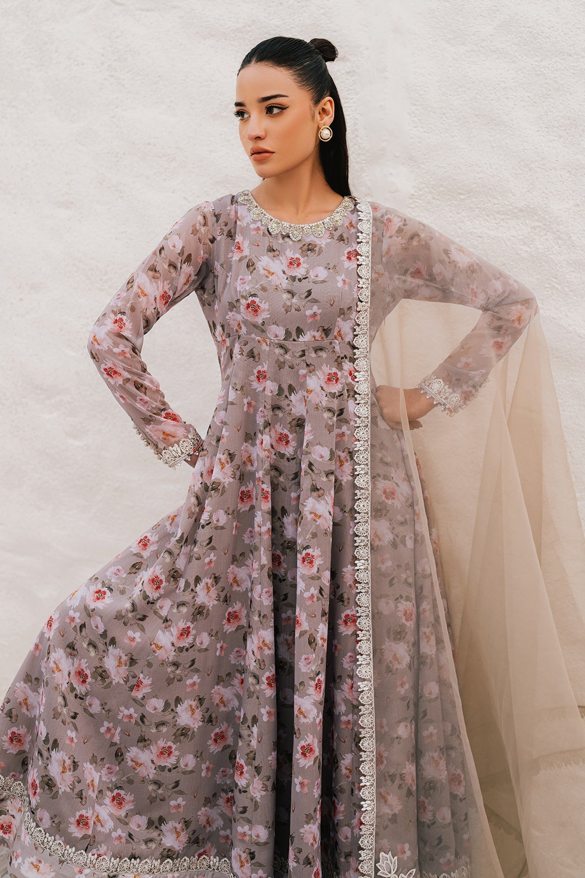 EMBROIDERED CHIFFON PR-1090