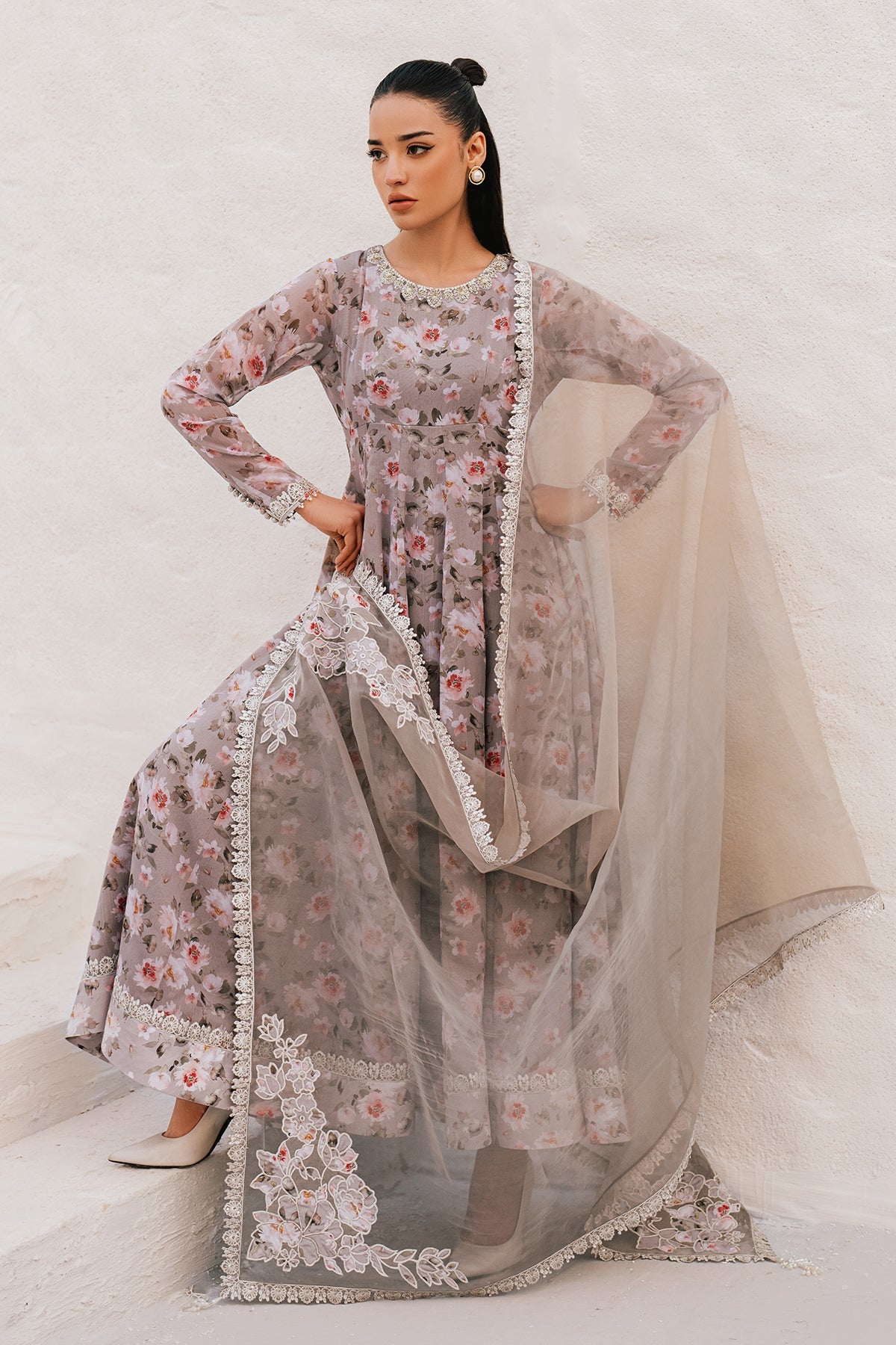 EMBROIDERED CHIFFON PR-1090