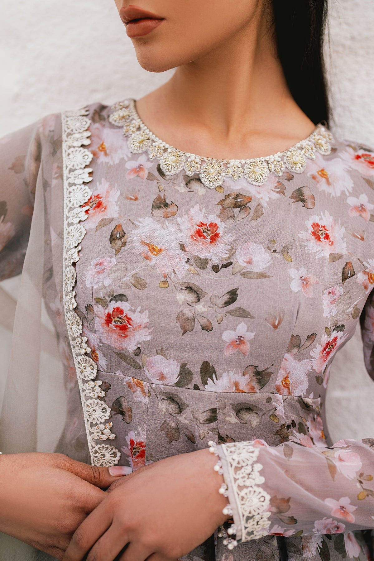EMBROIDERED CHIFFON PR-1090