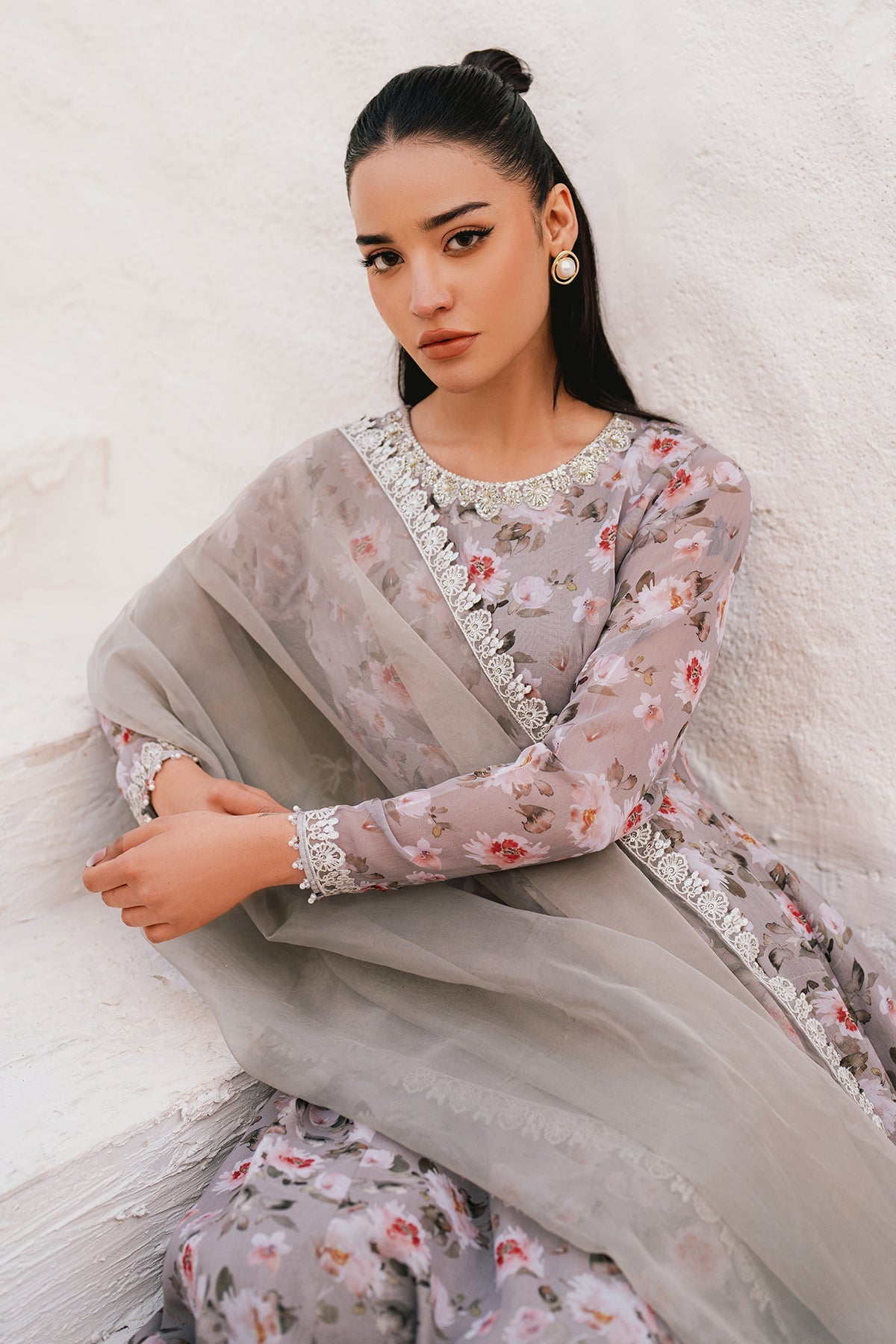 EMBROIDERED CHIFFON PR-1090