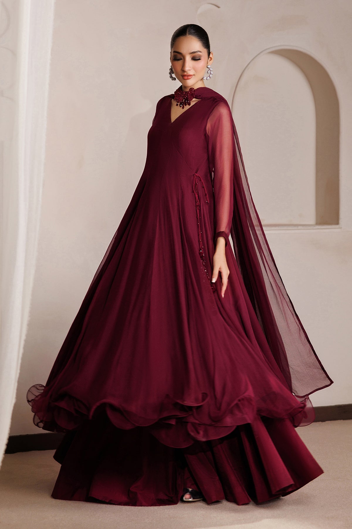 PLAIN CHIFFON FROCK PR-1400