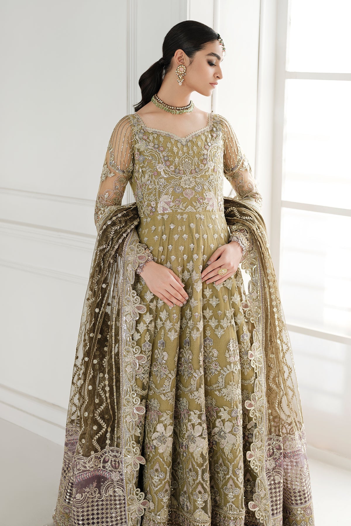 EMBROIDERED NET CH10-02 STITCHED