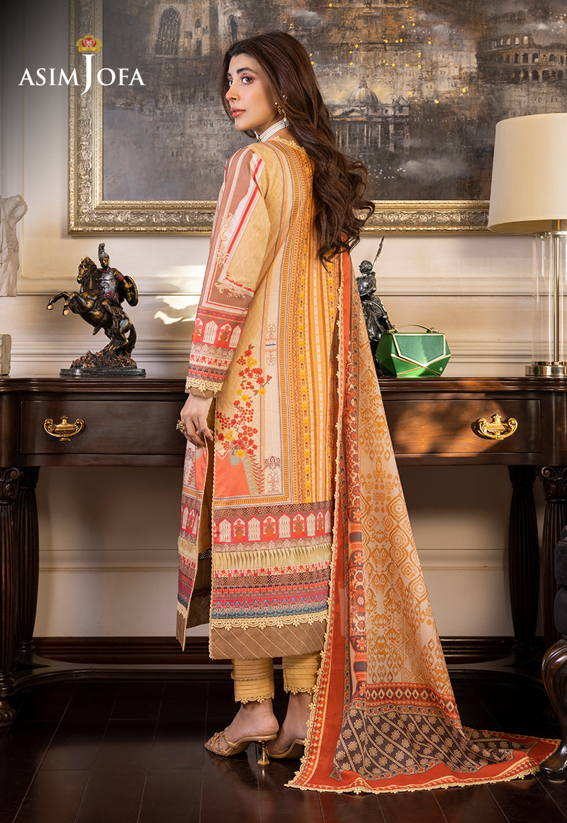AJS-33 DESIGNERS STITCHED PRINTED LAWN 3 PCS