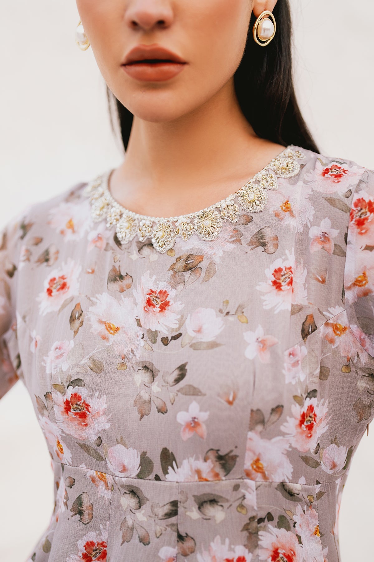 EMBROIDERED CHIFFON PR-1090