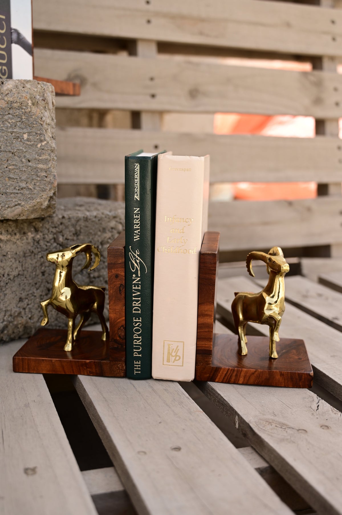 Standing goat bookend set