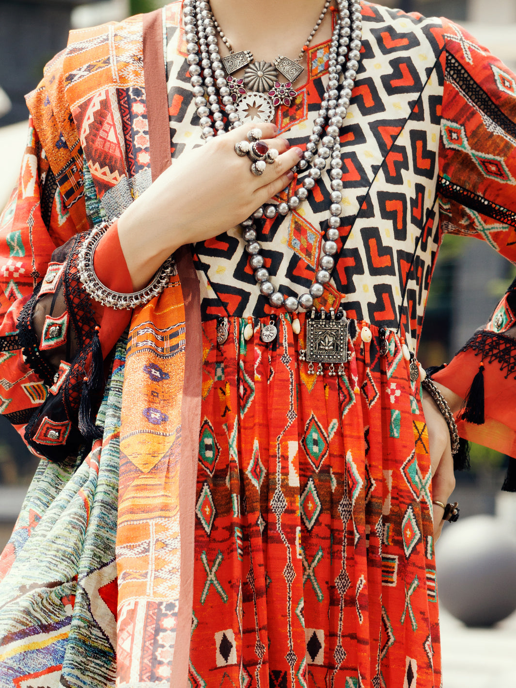 Orange Lawn 3Pc Unstitched - ALP-2PS-SLKD-UN-2268
