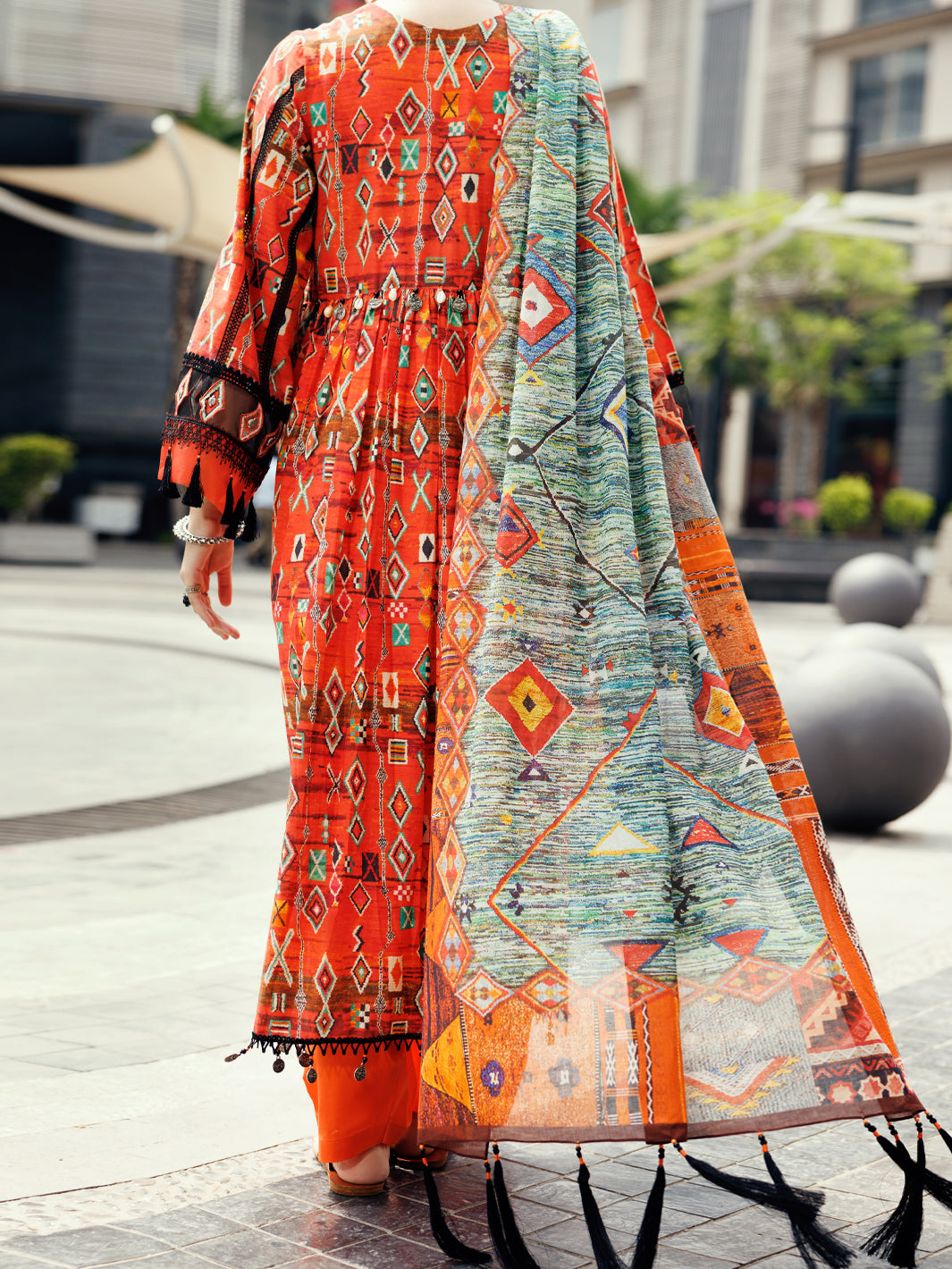 Orange Lawn 3Pc Unstitched - ALP-2PS-SLKD-UN-2268