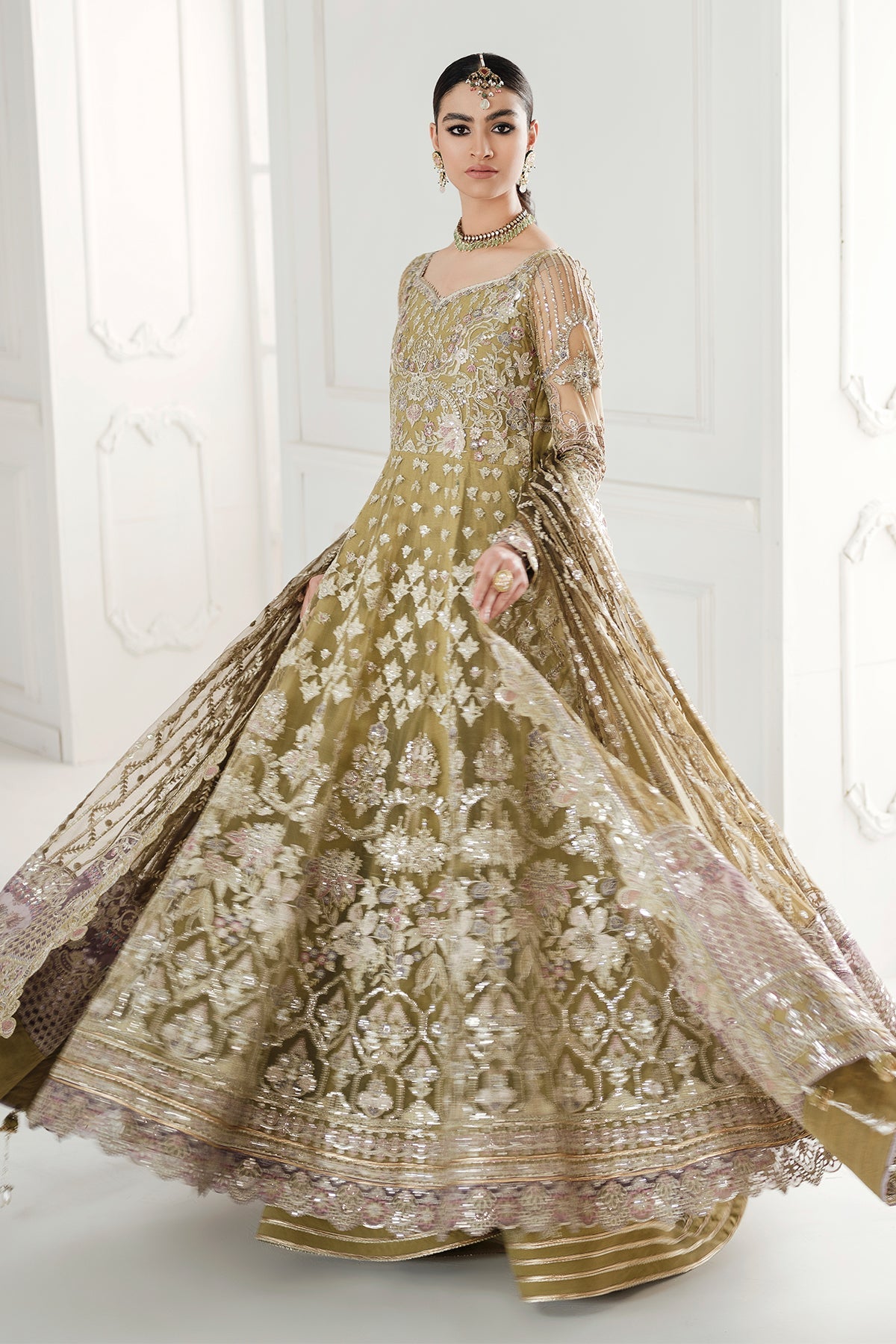 EMBROIDERED NET CH10-02 STITCHED