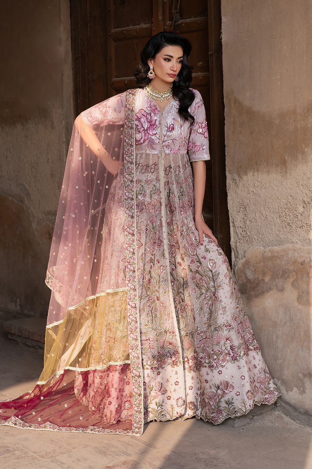 ILC-08 Embroidered Printed Silk (FROCK)