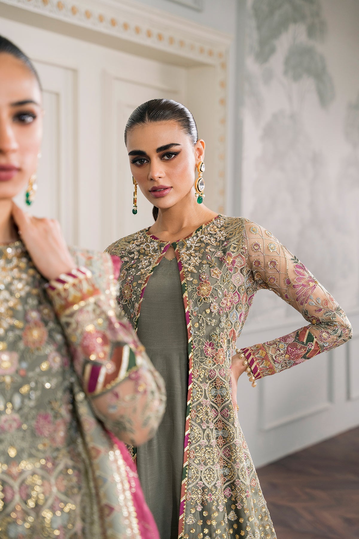 EMBROIDERED NET CH12-02 STITCHED
