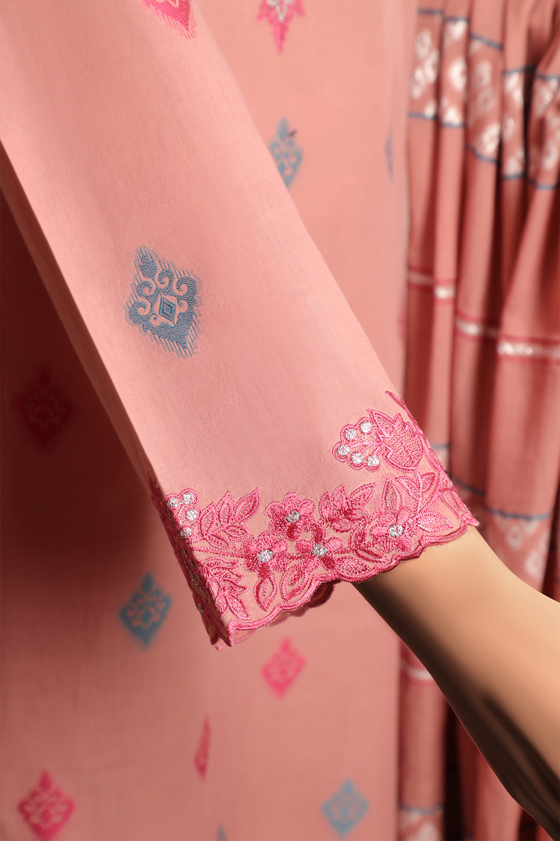 Unstitched Embroidered Cotton Jacquard Shirt60452