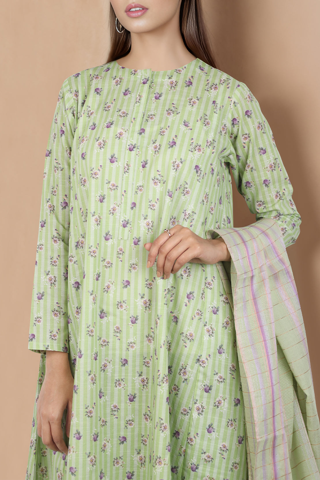 Printed Khaddar Stitched Shirt71906