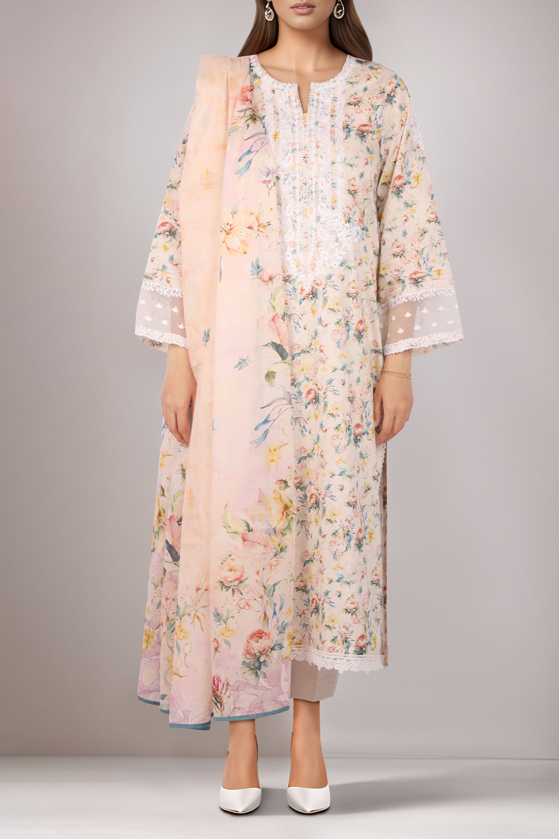 Unstitched Embroidered Self Jacquard 2 Piece (Shirt/Dupatta)61236