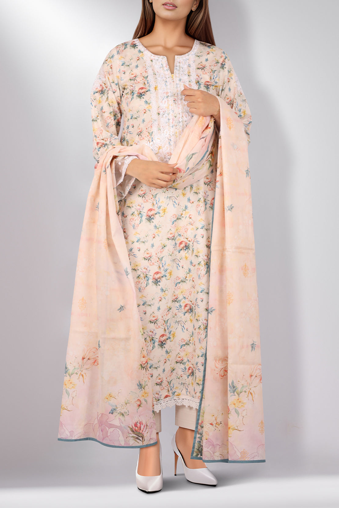 Unstitched Embroidered Self Jacquard 2 Piece (Shirt/Dupatta)61236
