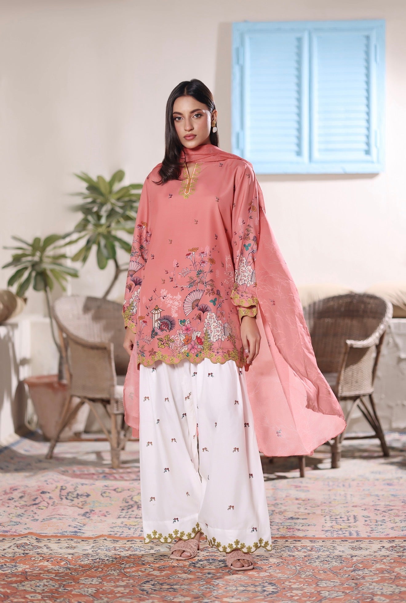 Coral Souffle Dupatta
