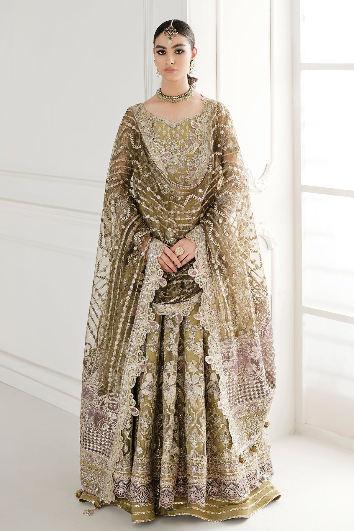 EMBROIDERED NET CH10-02 STITCHED
