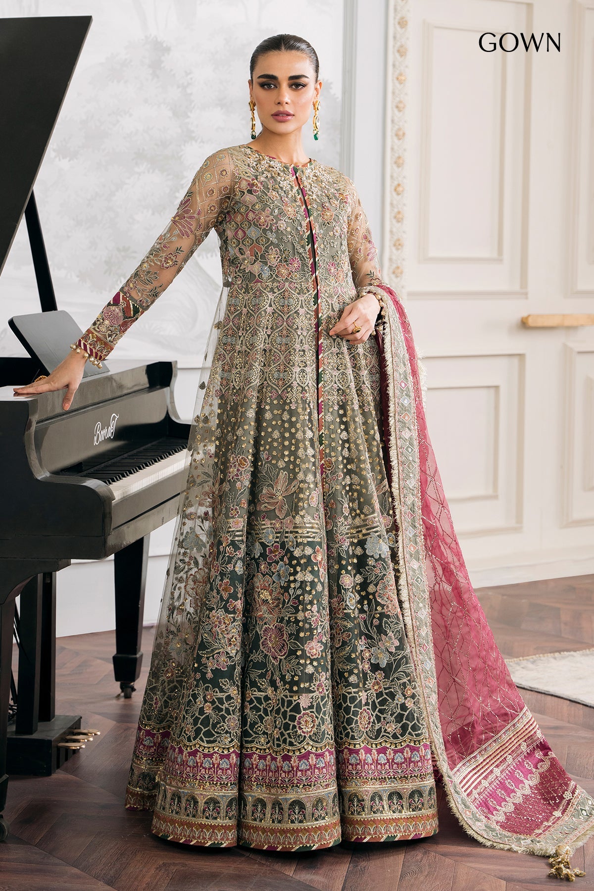 EMBROIDERED NET CH12-02 STITCHED