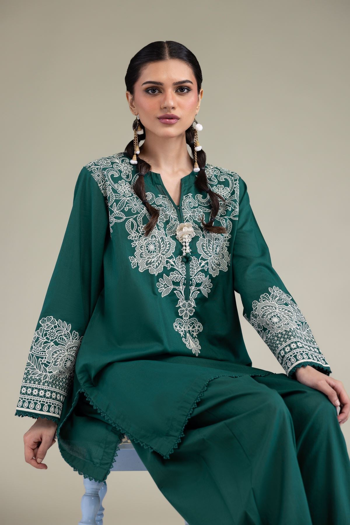 Green Cambric Kurta