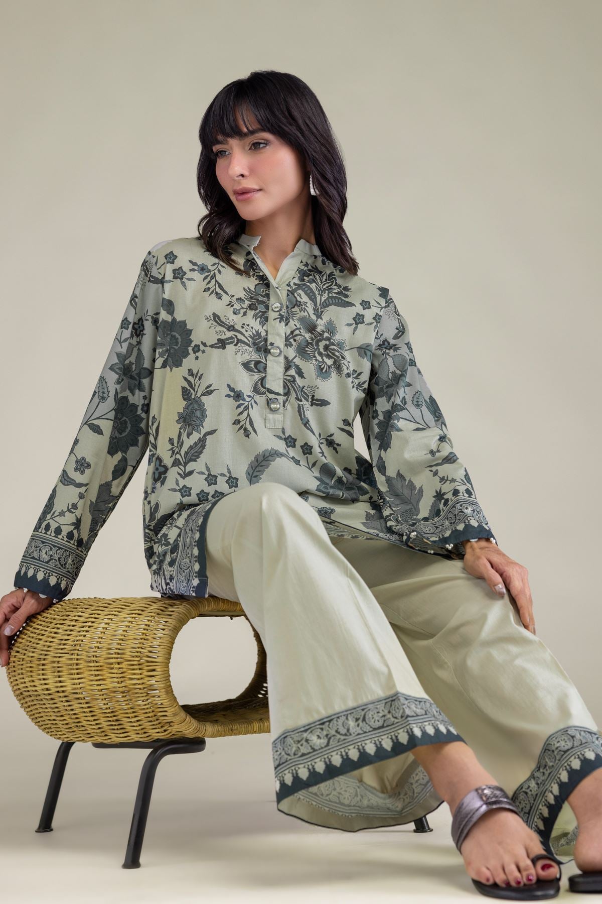 Floral Cambric Kurta