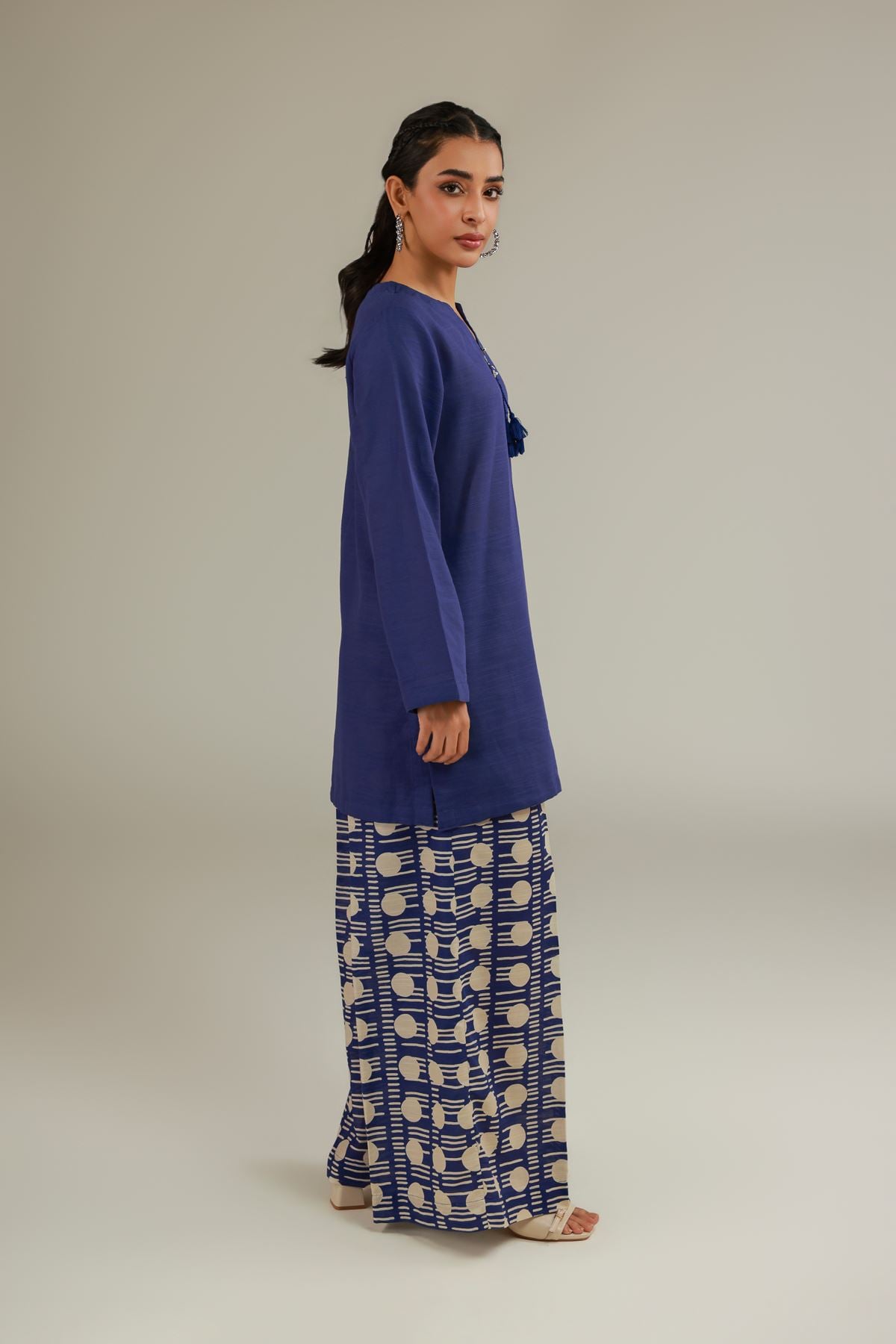 Geometric Blue Pants