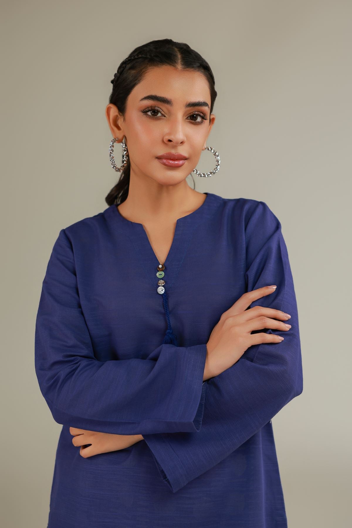 V-Neck Tassel Kurta