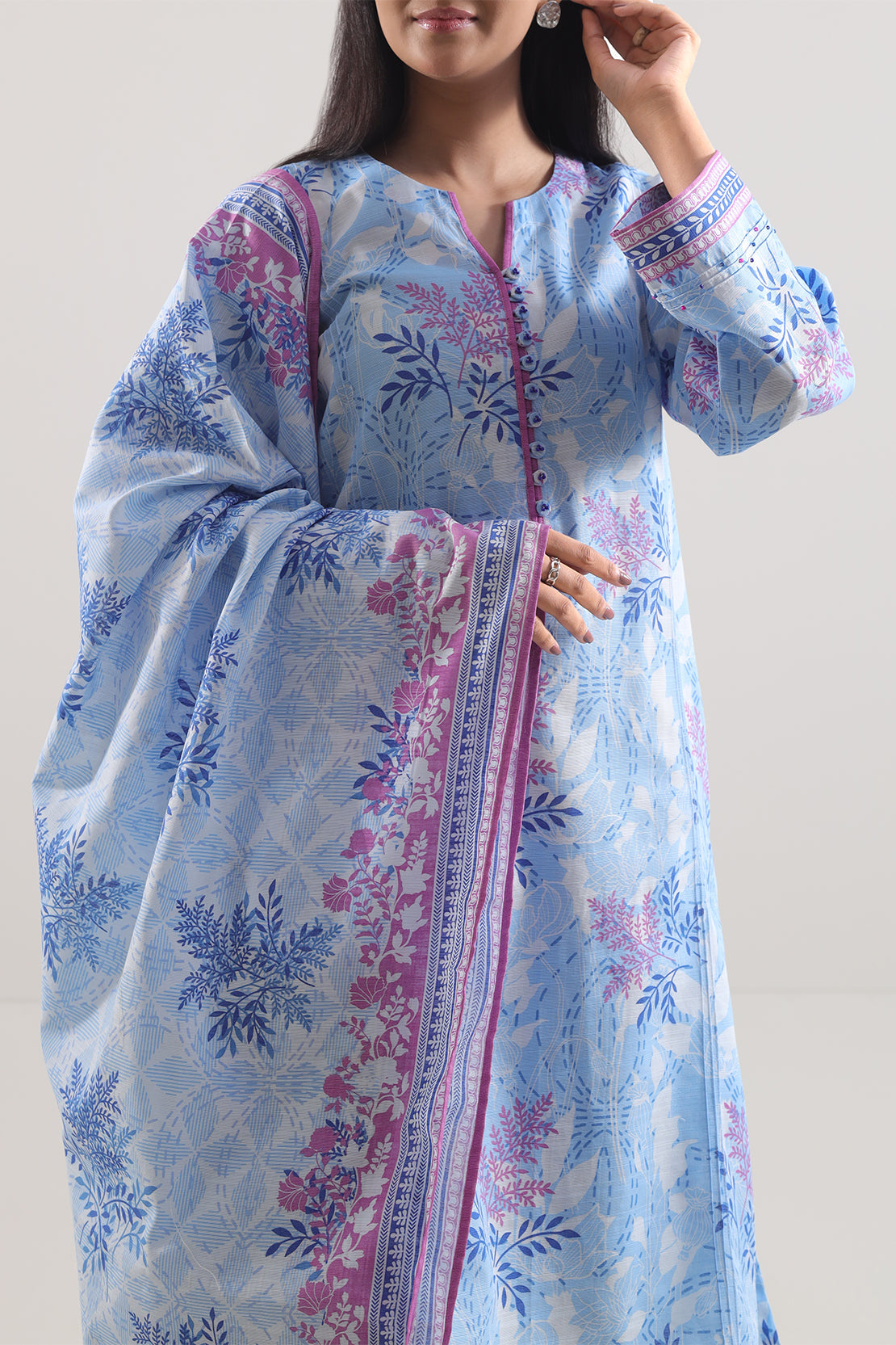 Unstitched Printed Cotton Khaddar 3 Piece114072