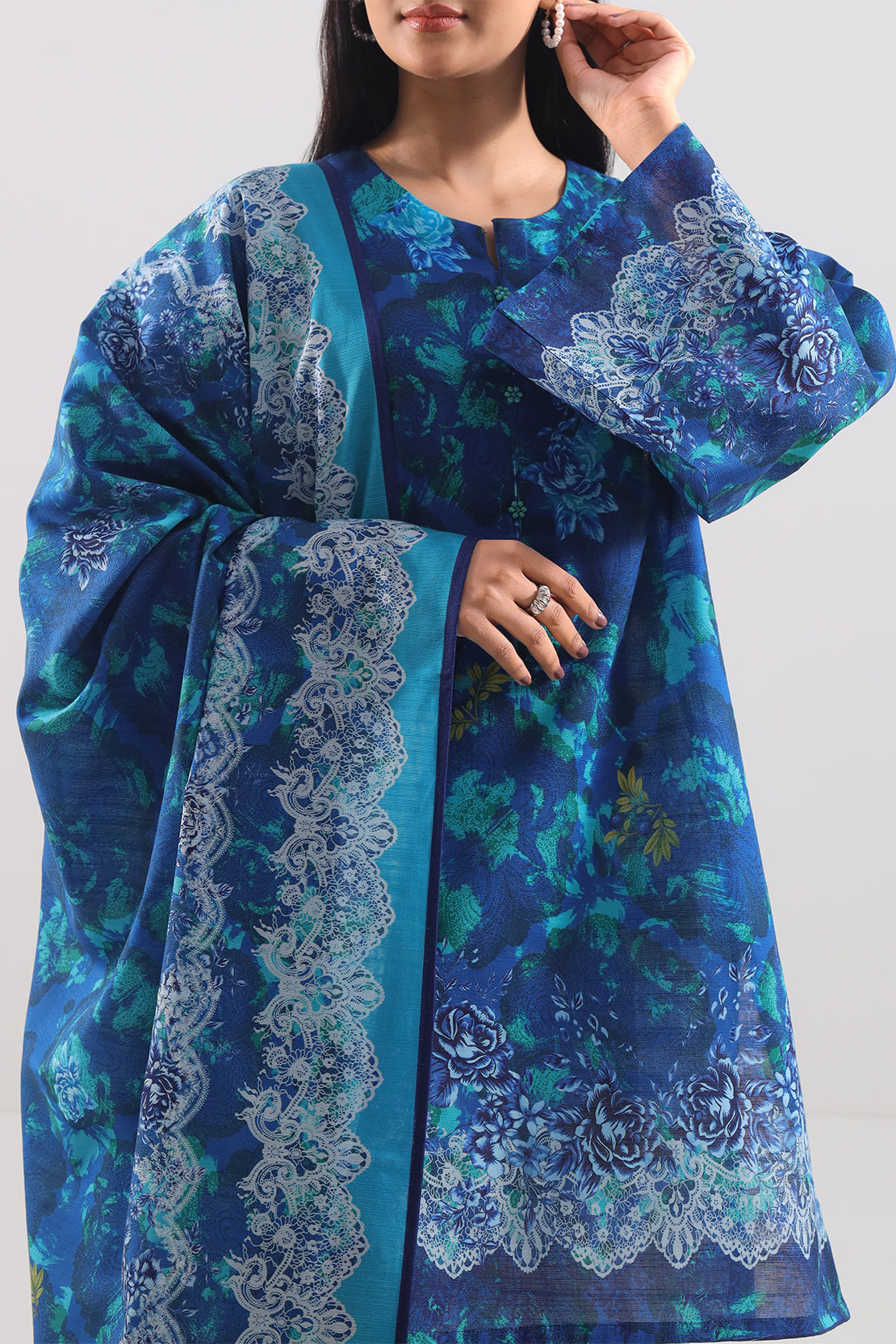 Unstitched Printed Cotton Khaddar 3 Piece114099